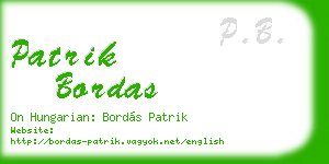 patrik bordas business card