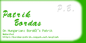 patrik bordas business card